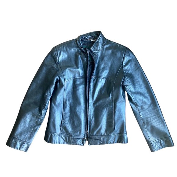 Women's Danier Genuine Leather Black Jacket - Picture 2 of 12